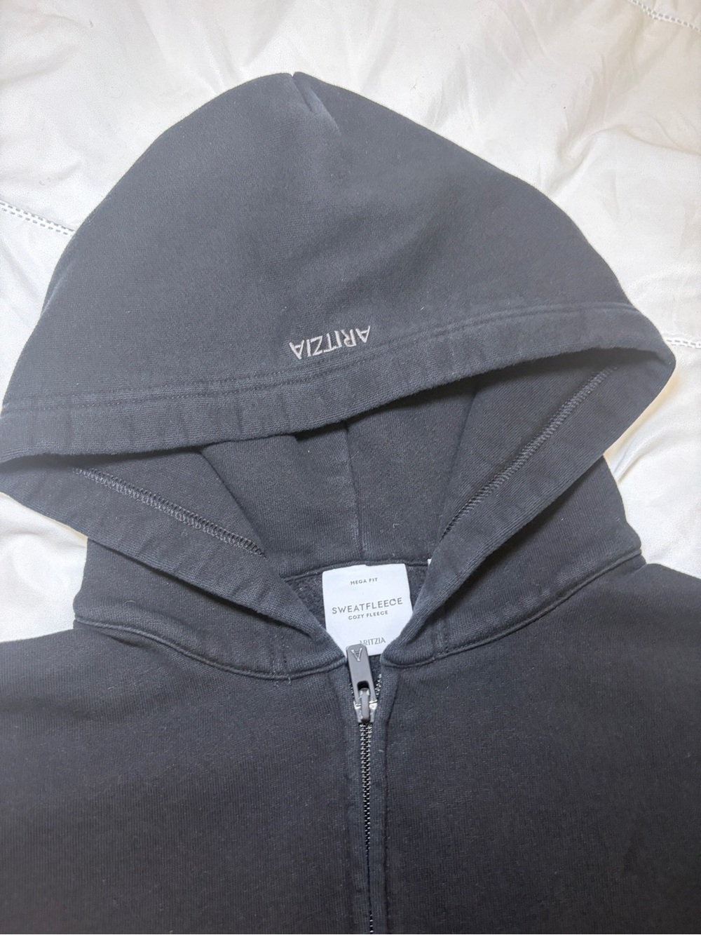 Aritzia sweat fleece Black Zip-Up Hoodie Jacket
